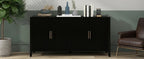U_Style 61.1'' Modern 4-Vertical Wavy Slatted Doors Sideboard