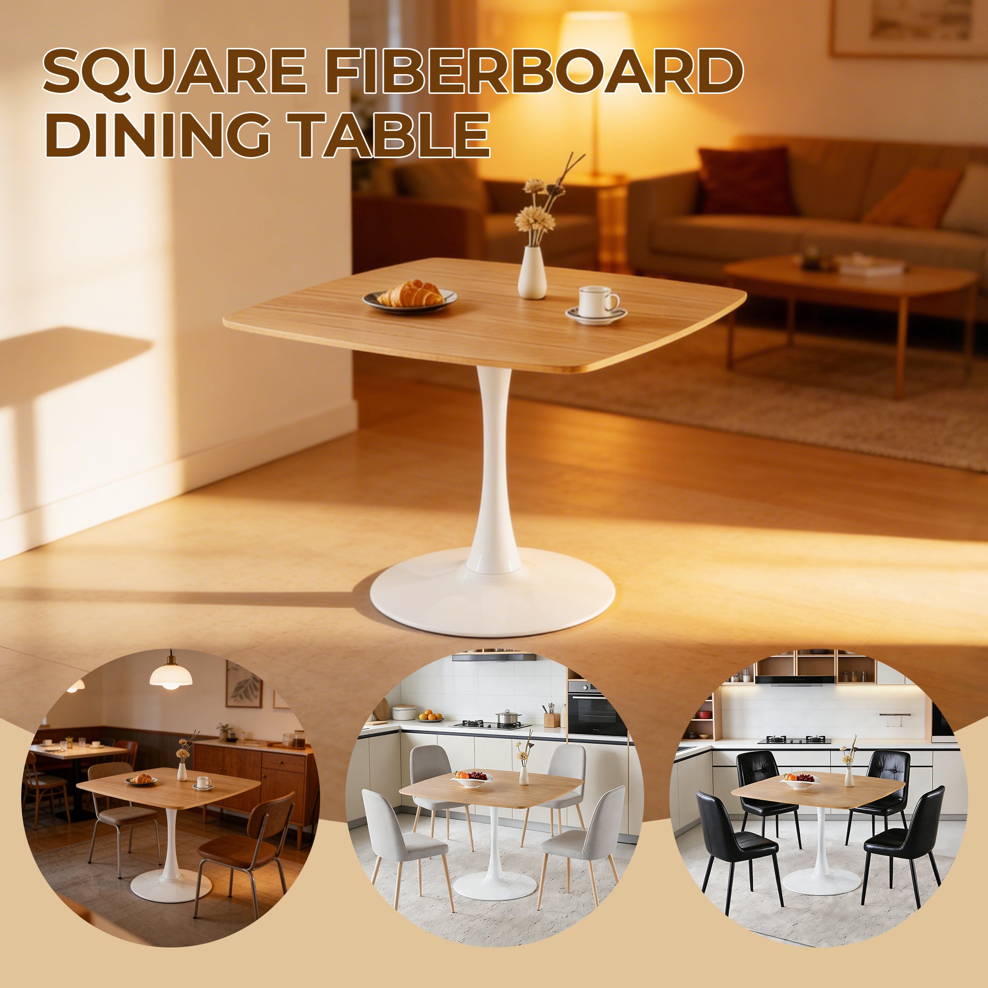 42 Inch Square Tulip Dining Table