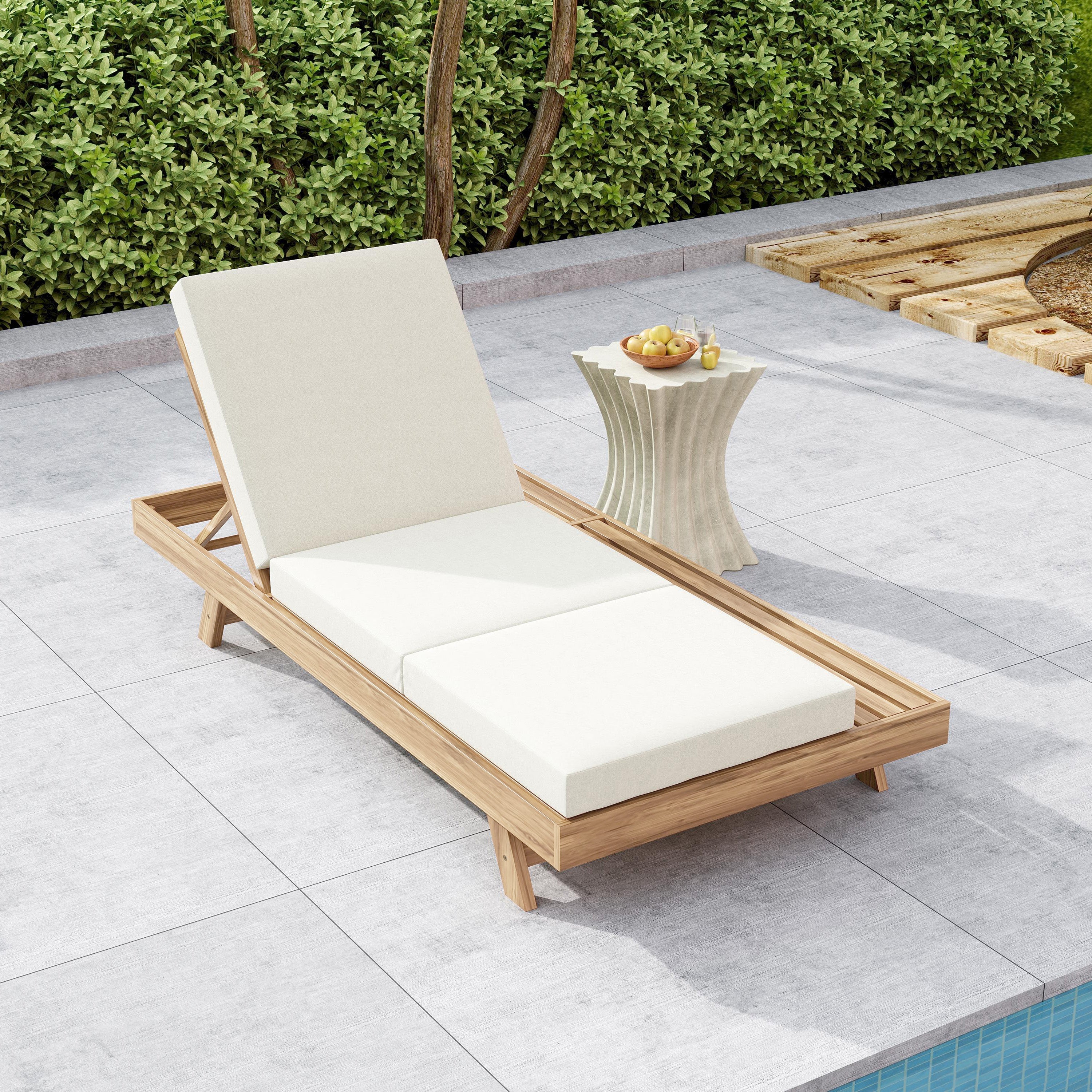 Lounge Chaise Set with Adjustable Backrest