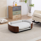 Scandinavian Style Elevated Dog Bed Pet Sofa With Solid Wood Legs