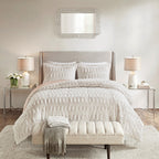 Full/Queen Back Print Long Fur Comforter Mini Set