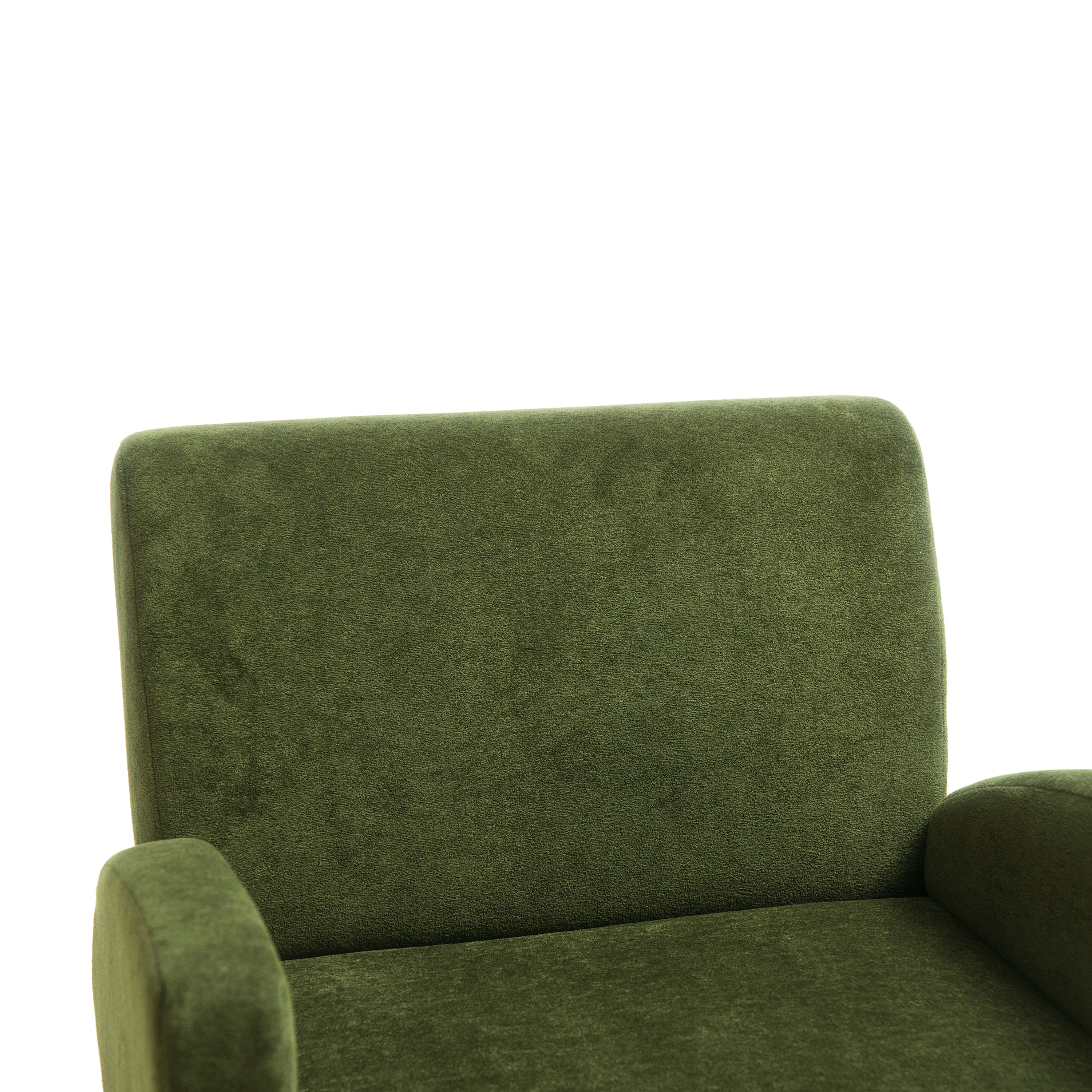 Velvet Fabric Lounge Chair with Birch Legs