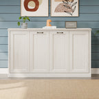 Twin Size Horizontal Murphy Bed in Rustic White