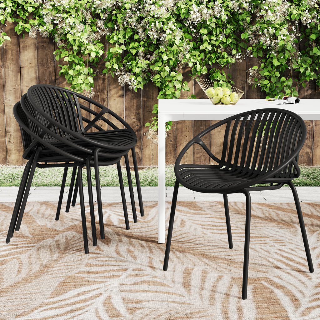 Patio Dining Chairs with Breathable Design (Set of 2)
