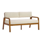 2-Piece Outdoor Sofa Set with Cushions in Teak