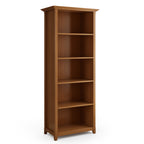 Amherst 30 Inch Solid Wood 5 Shelf Bookcase in Light Golden