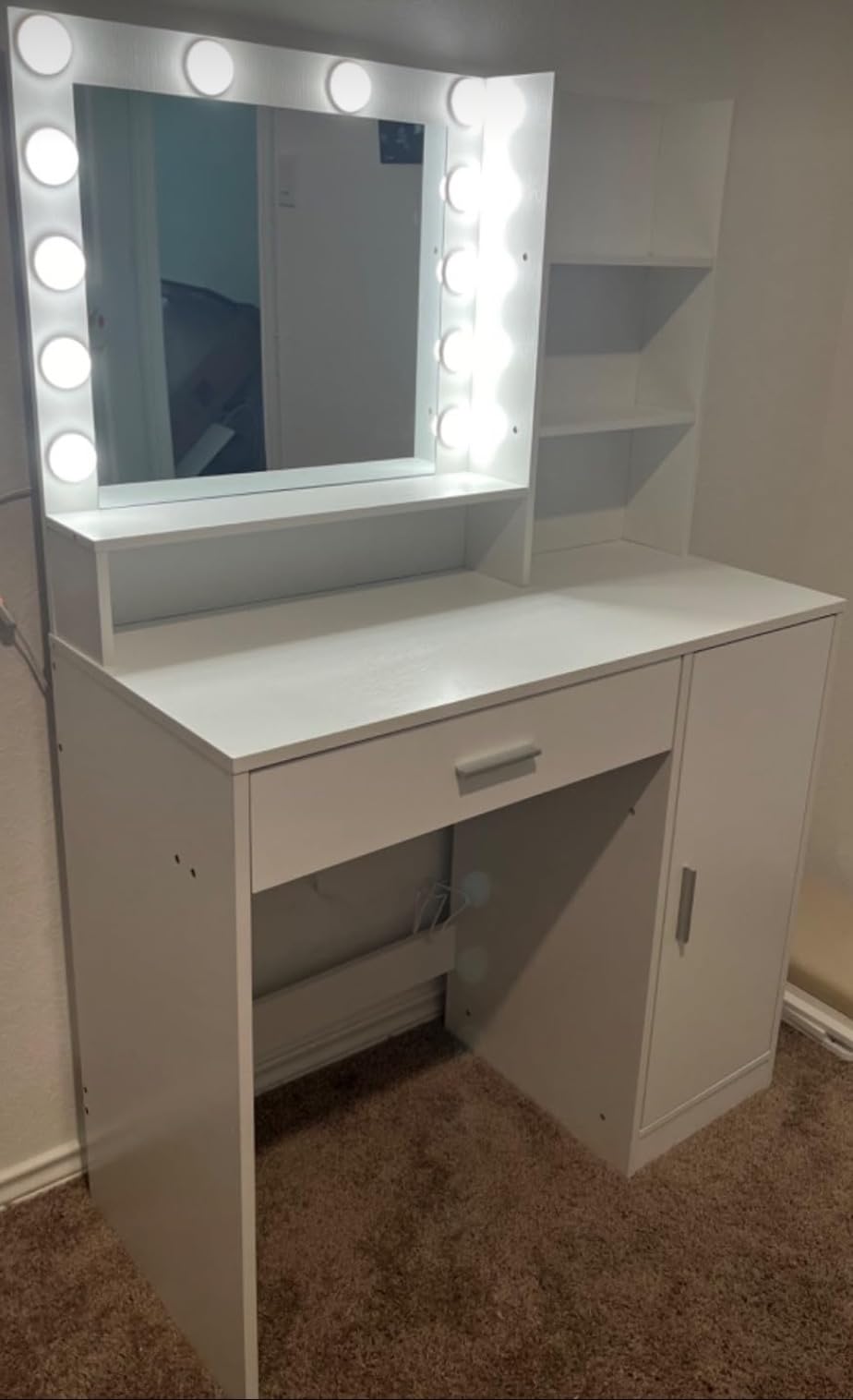 Vanity Desk with Mirror & Light