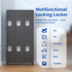 6 Door 72"H Metal Lockers With Lock for Employees