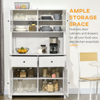 HOMCOM 63.5" Kitchen Buffet with Hutch