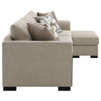 Pacheco Camel Upholstered Sleeper Sectional Chaise Sofa