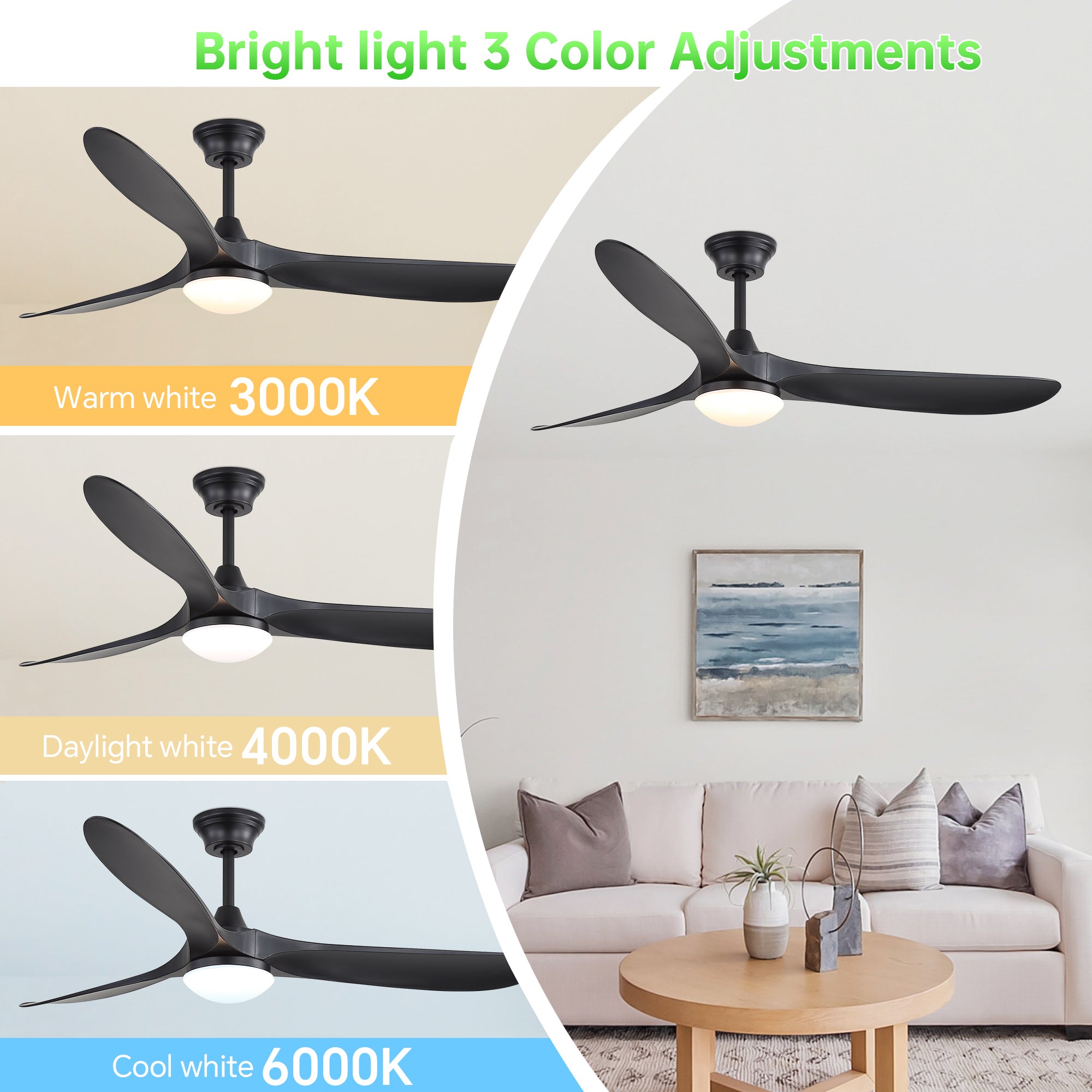 60 Inch Smart Ceiling Fan with Lights