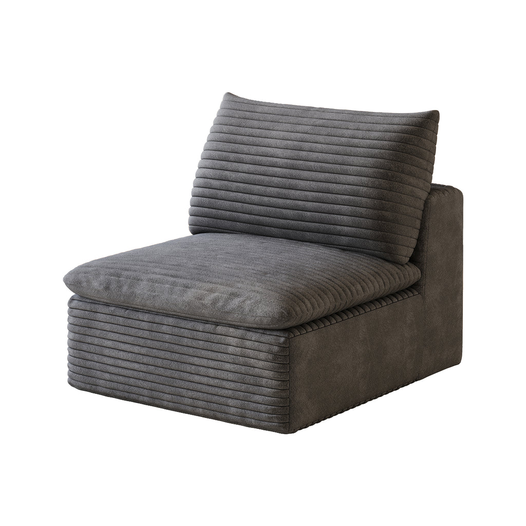 1 Middle Seat and Ottoman in Dark