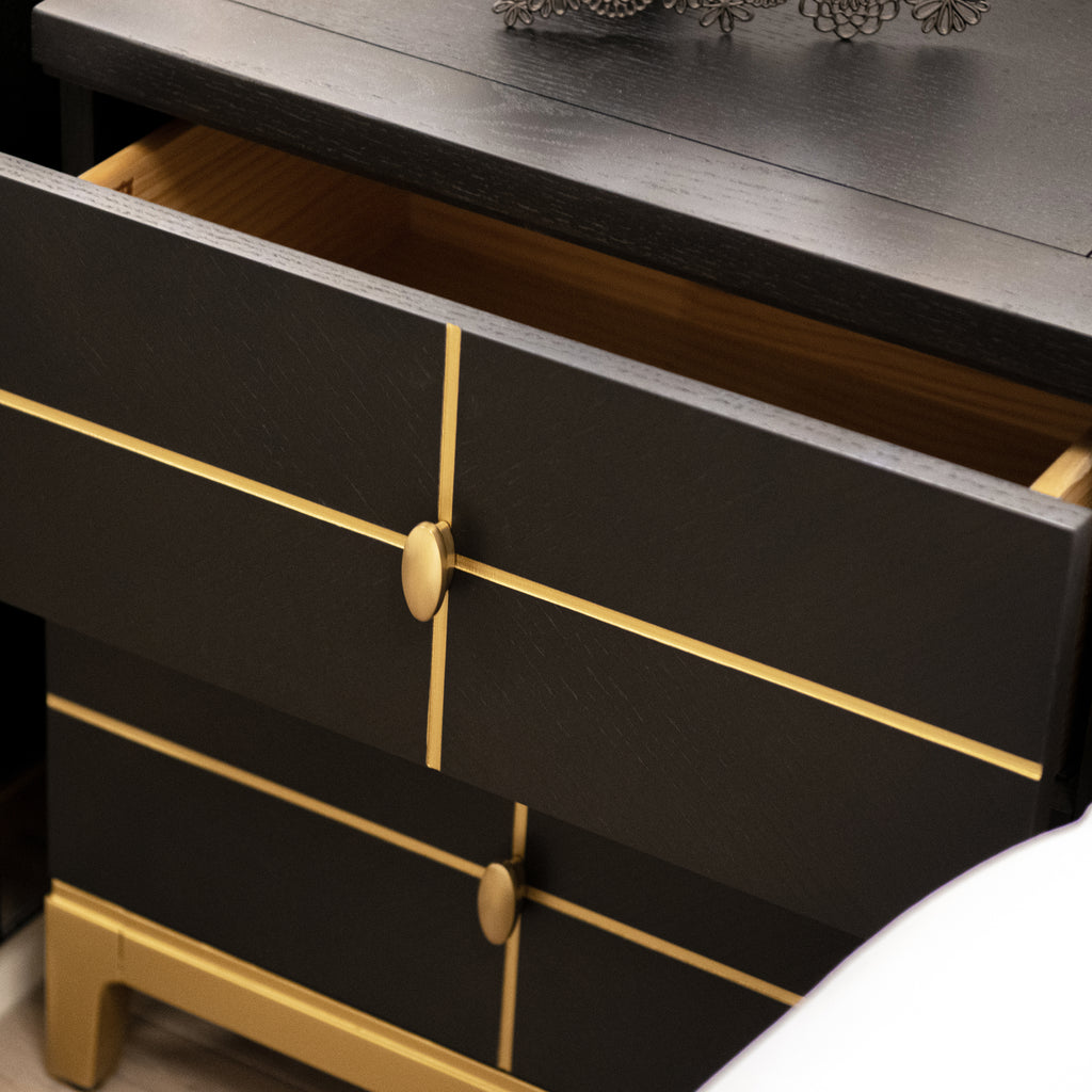Kingsly 21" Wide Contemporary Glam Storage Side Table