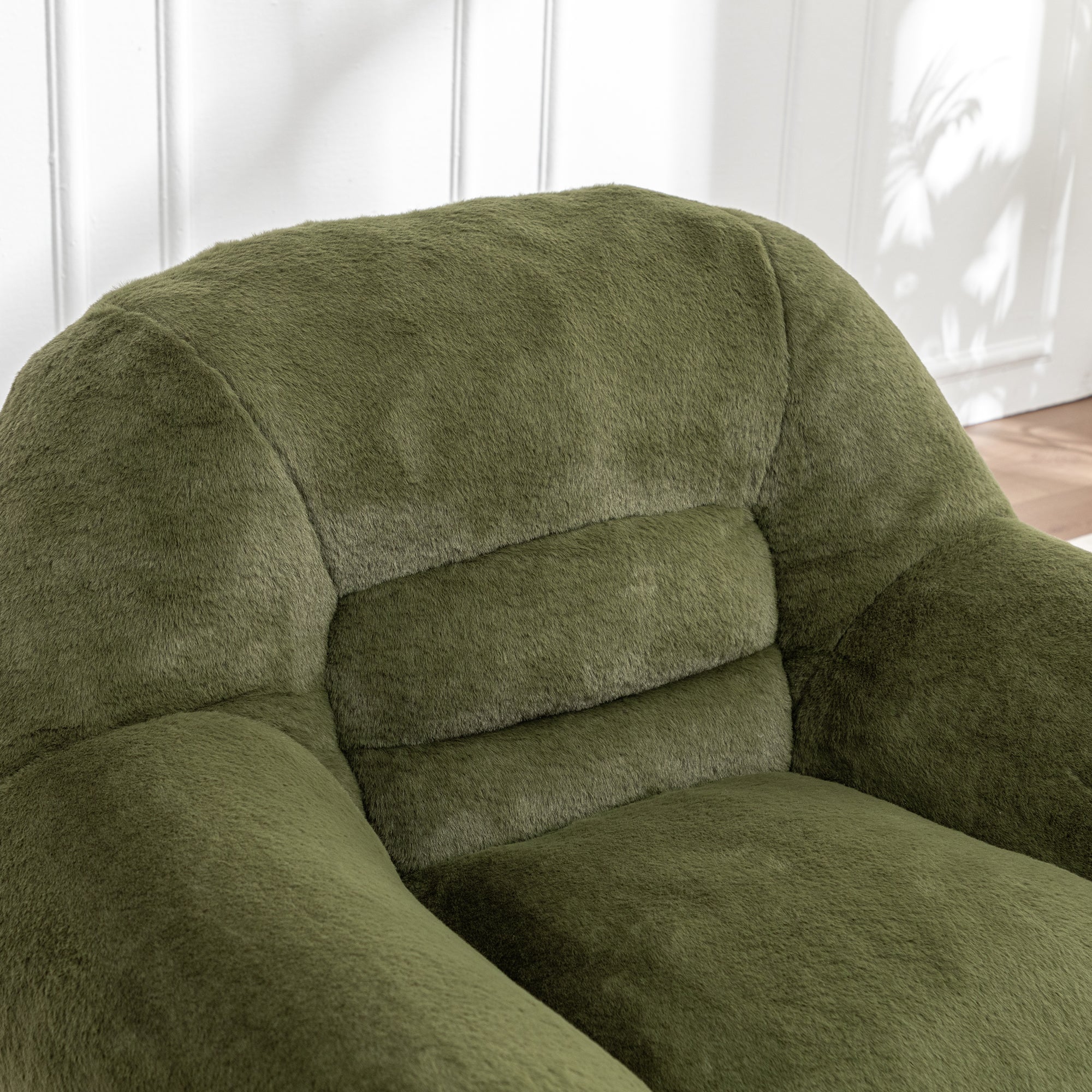 Faux Fur Bean Bag Chair with Back Support
