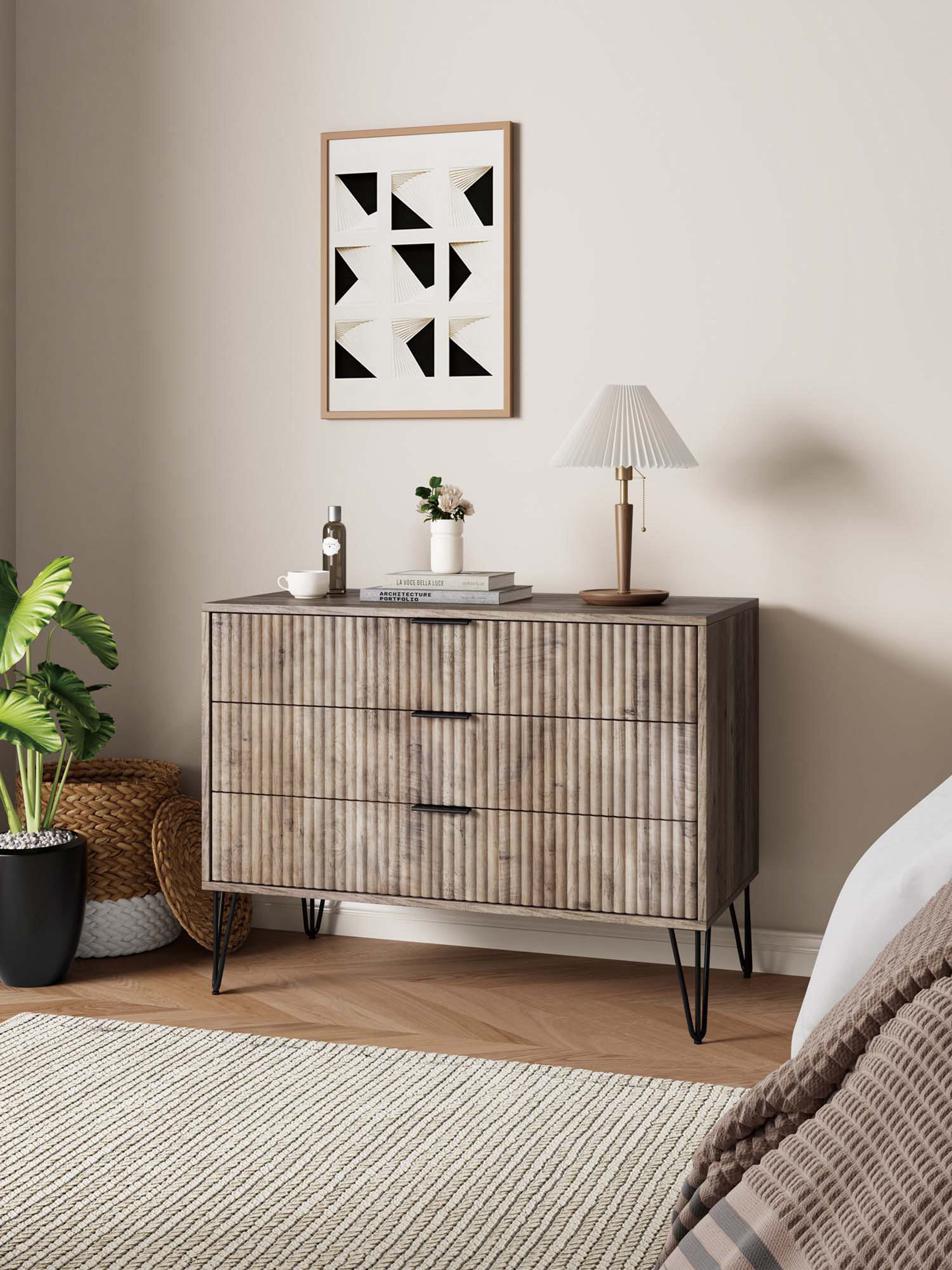Dumbo 35" Fluted Dresser in Rustic