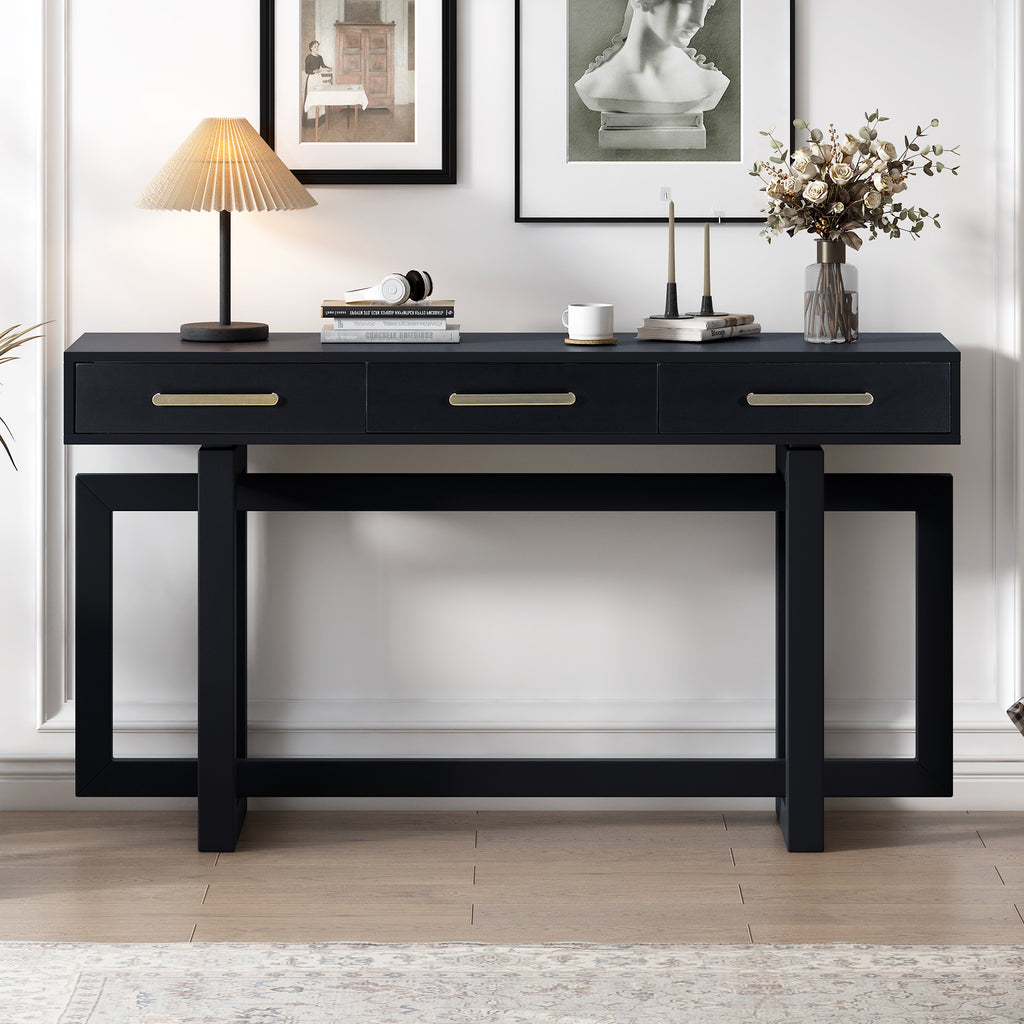U_STYLE Elegant Console Table with Three Drawers