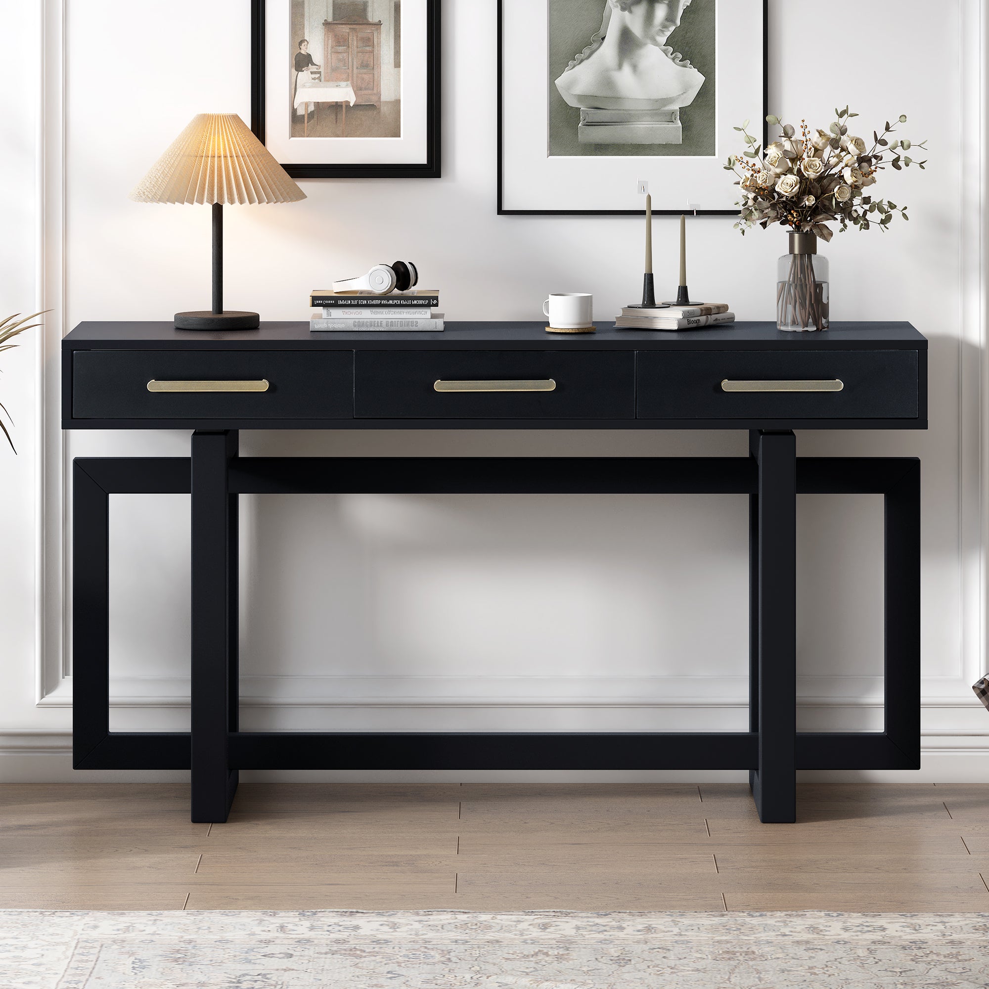 U_STYLE Elegant Console Table with Three Drawers
