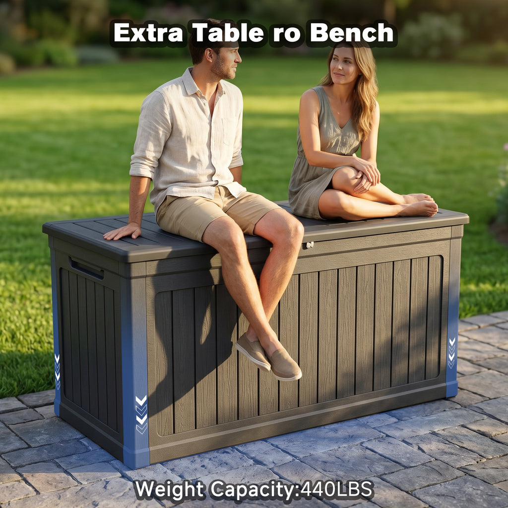 260 Gallon Large Outdoor Storage XXL Deck Box