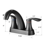 Two Handle 4 Inch Centerset Bathroom Sink Faucet with Pop-Up Drain