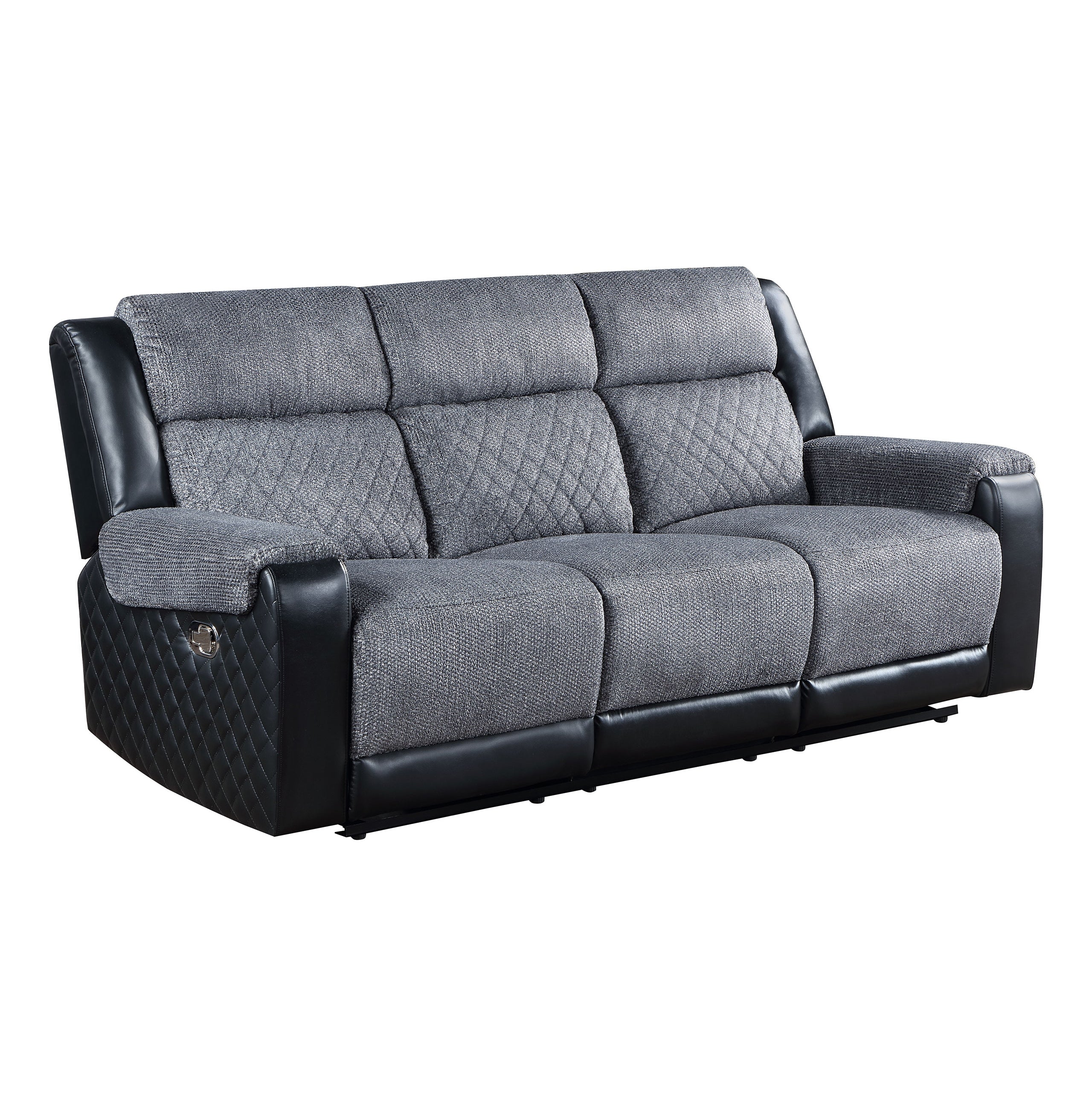 Alicia Grey/Black Reclining Sofa