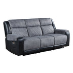 Alicia Grey/Black Reclining Sofa Loveseat and Chair