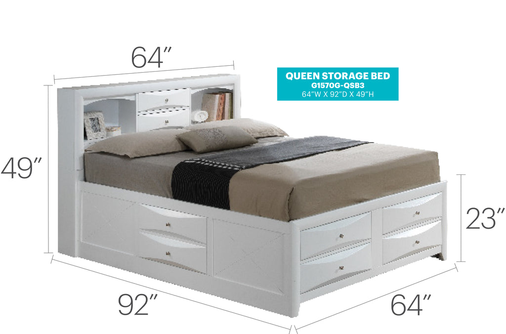 Stylish Contemporary Queen Storage Bed