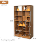 Modern 2 IN 1 Wood Bookshelf Cat House