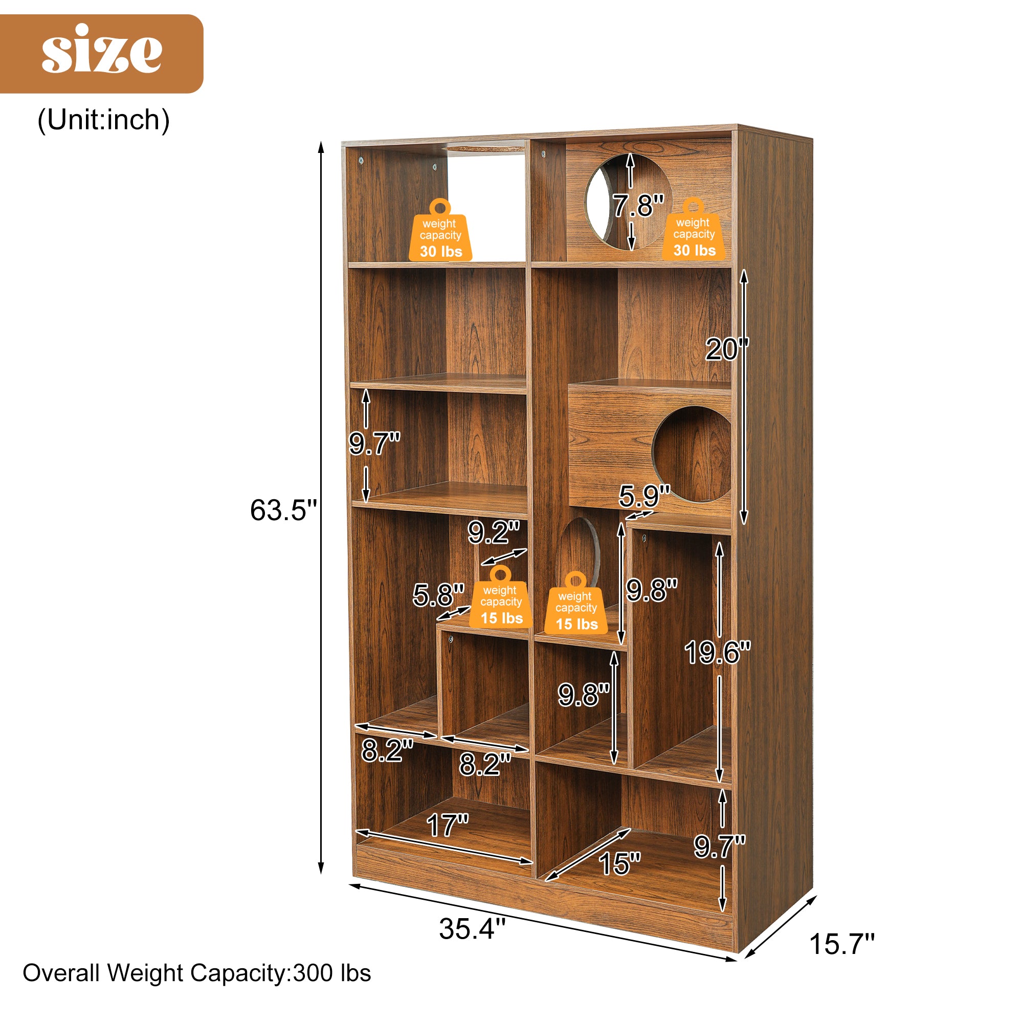 Modern 2 IN 1 Wood Bookshelf Cat House