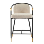 26" H Upholstered Counter Stool Set of 2 - Almond