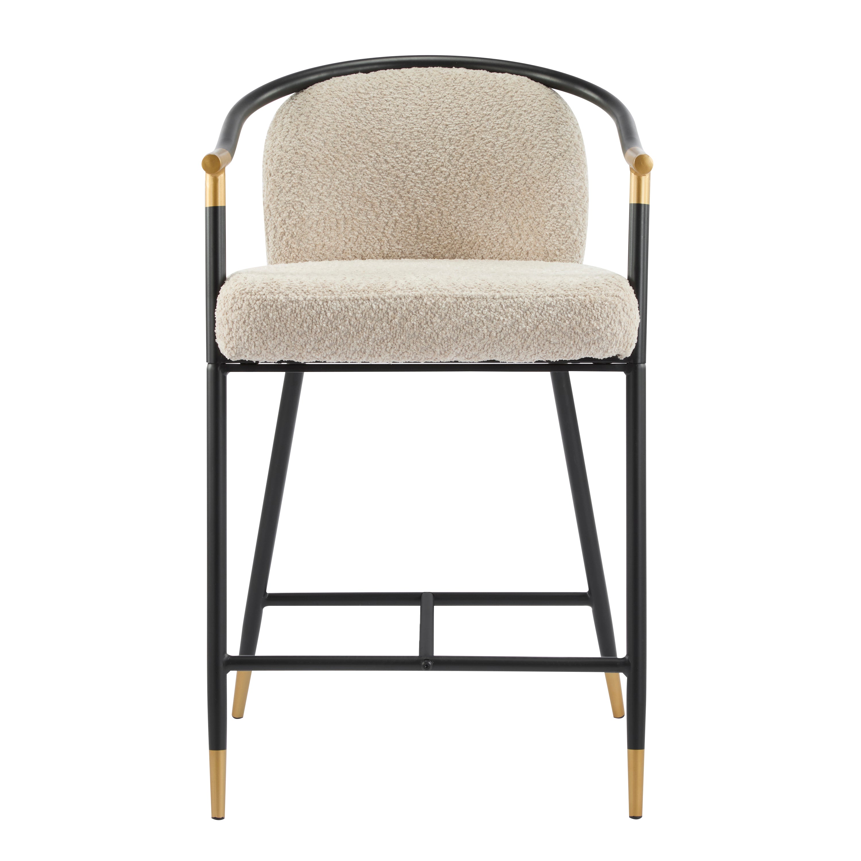 26" H Upholstered Counter Stool Set of 2 - Almond