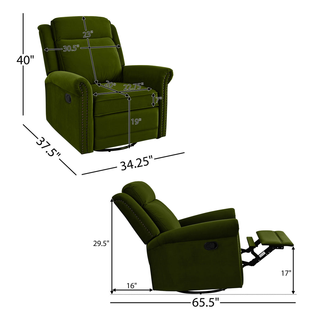 360° Swivel Recliner Manual Rocking Recliner Chair