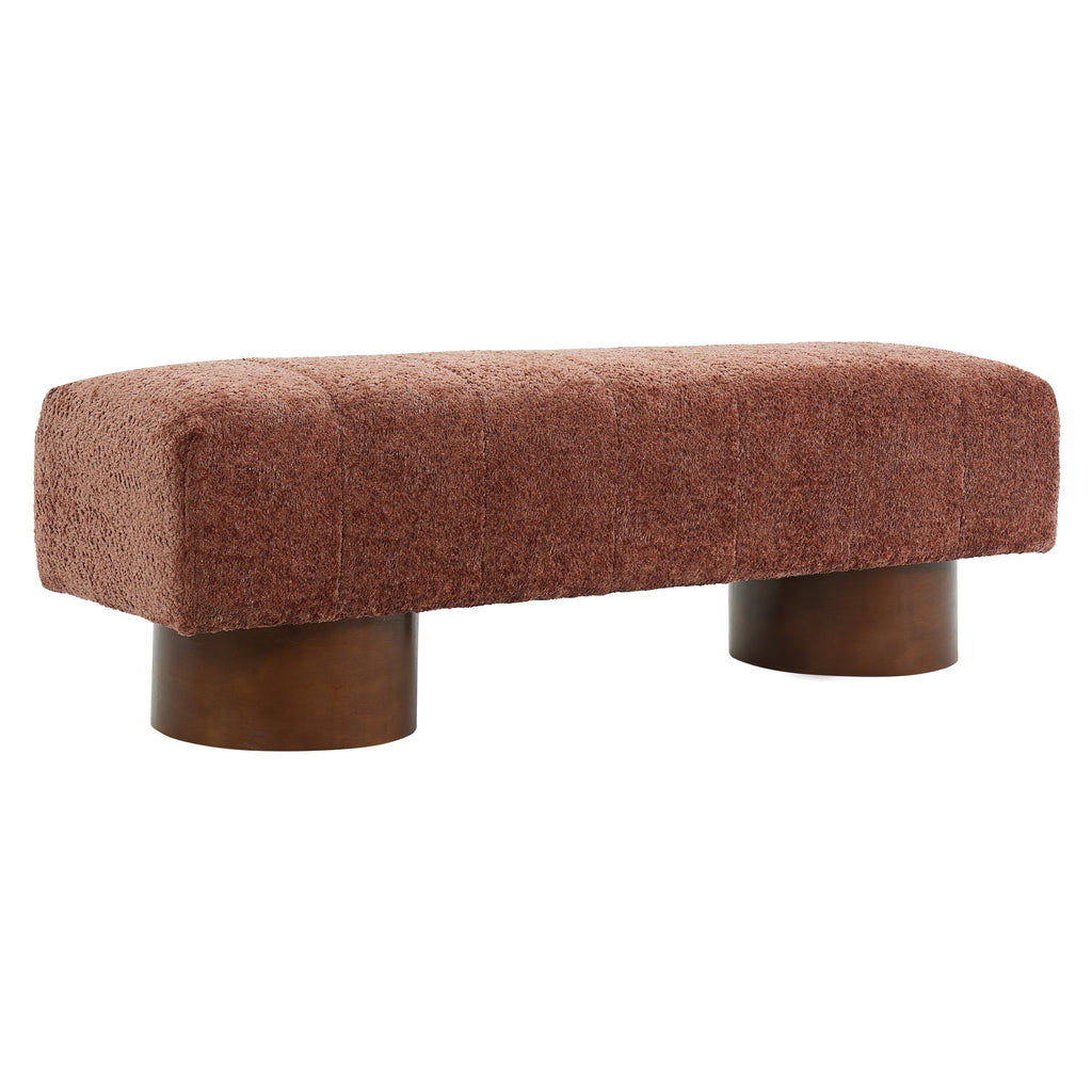 Rust Red Boucle Indoor Dining Bench