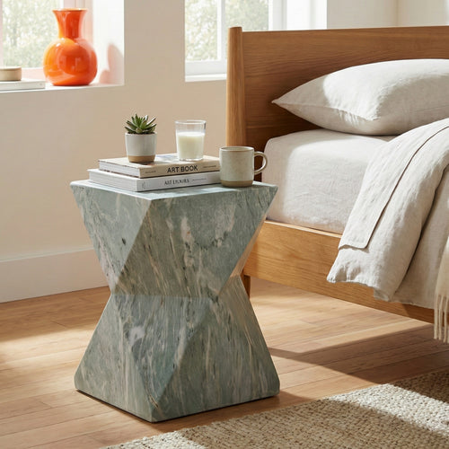 18.5"H Modern Geometric MGO Side Table