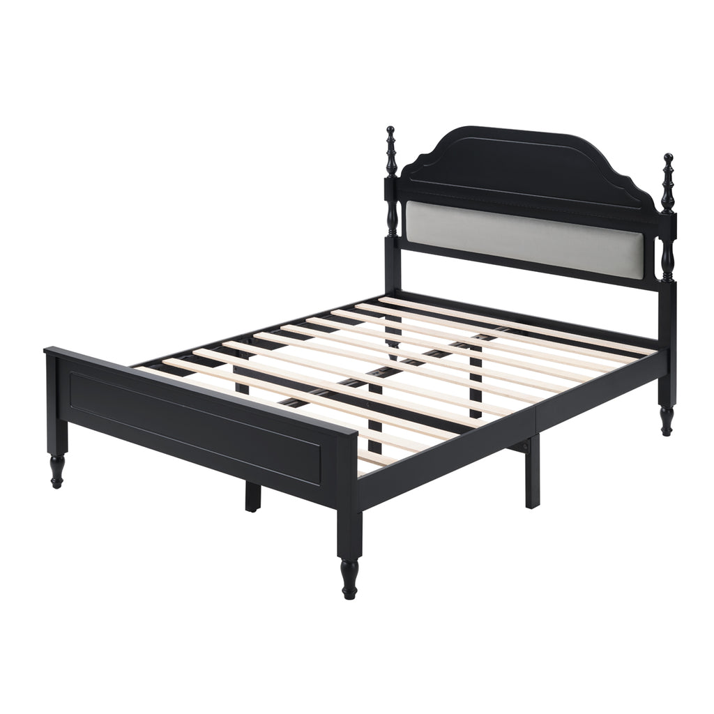 Elegant Bedroom Centerpiece Queen Bed with Padded Headboard Insert