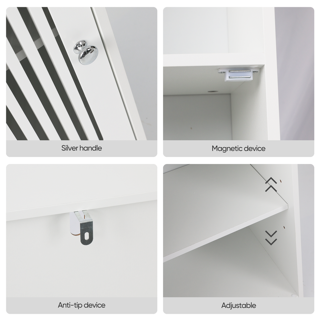 Bathroom Low Cabinet with Louvered Door
