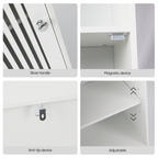 Bathroom Low Cabinet with Louvered Door