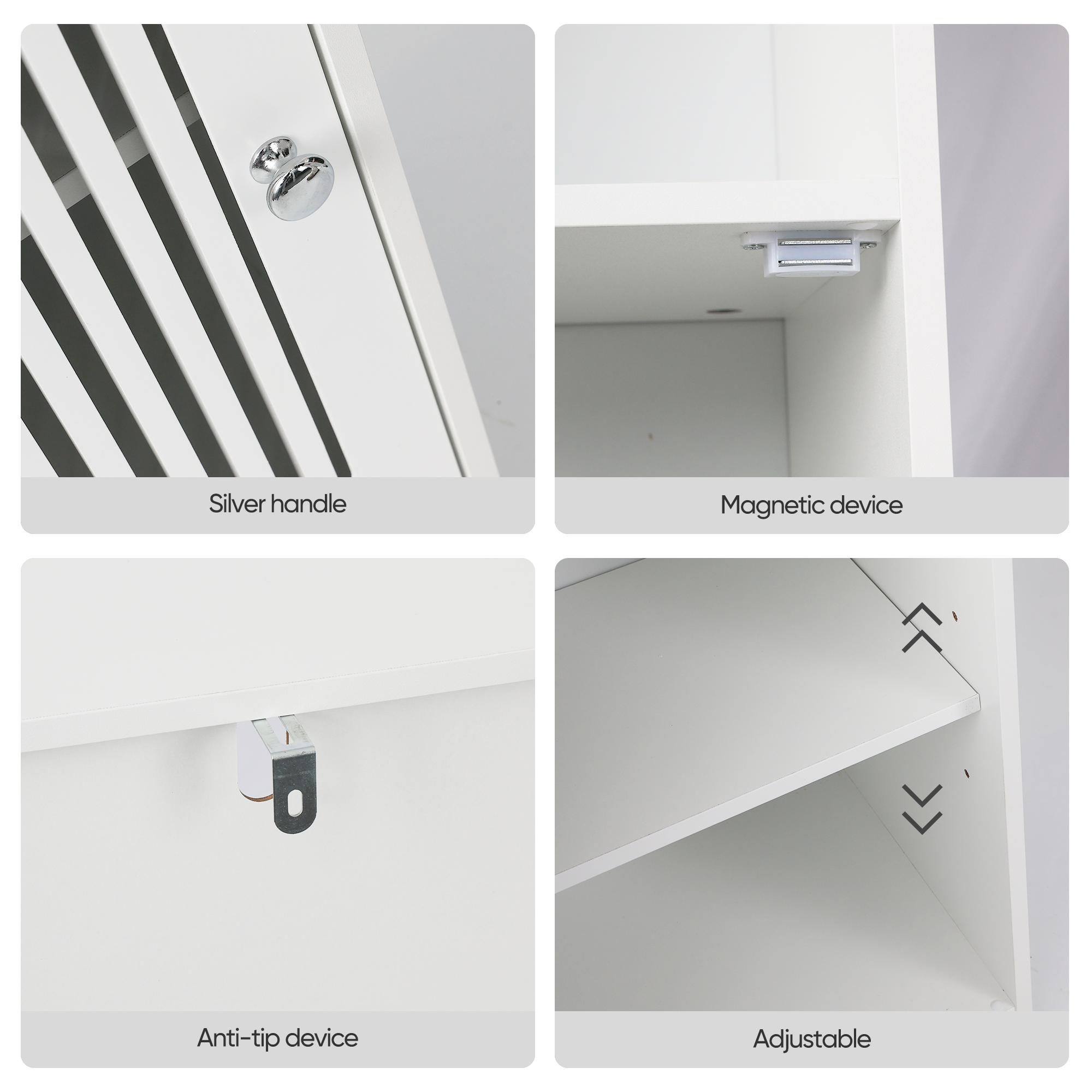Bathroom Low Cabinet with Louvered Door