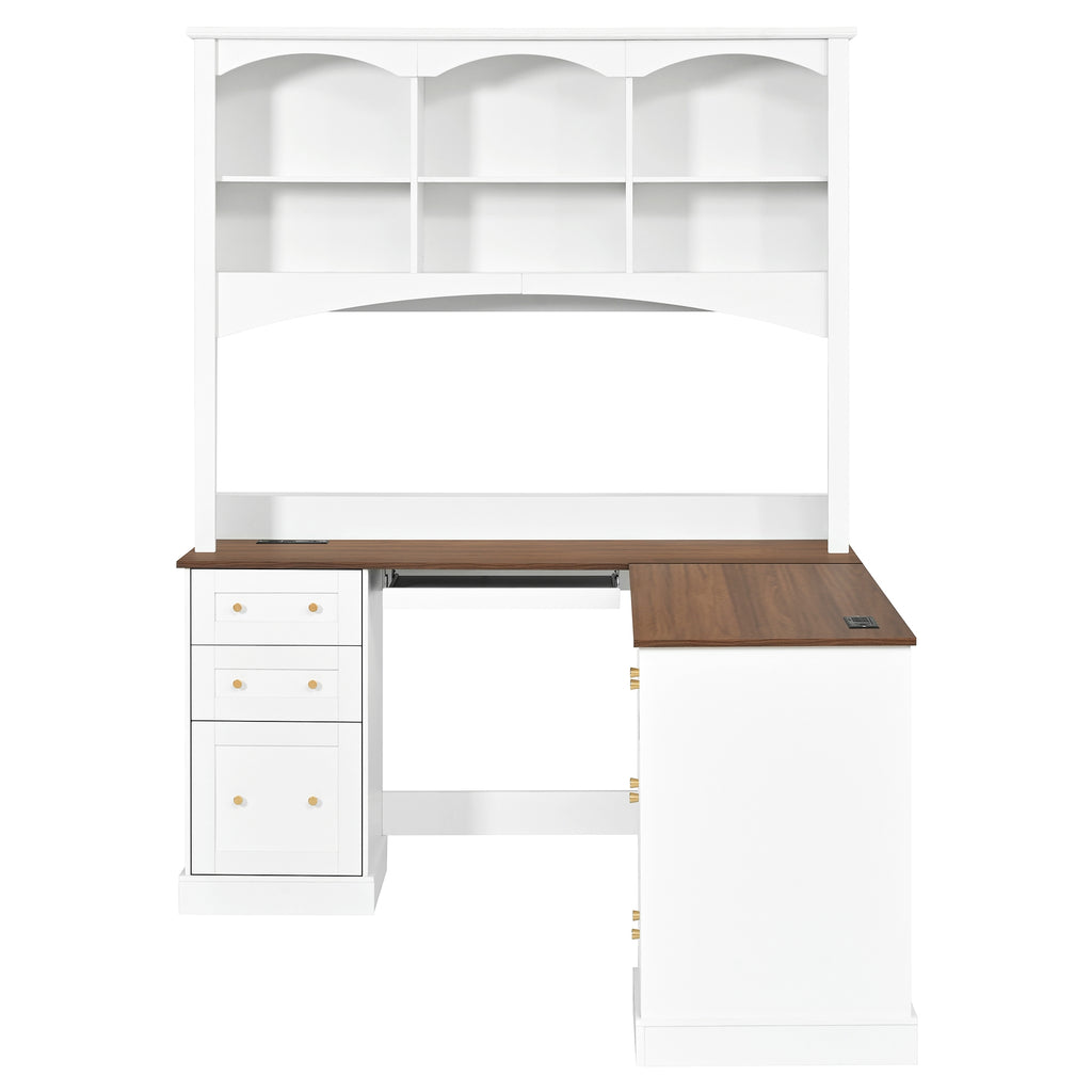 Space-Saving L-Shaped Computer Desk