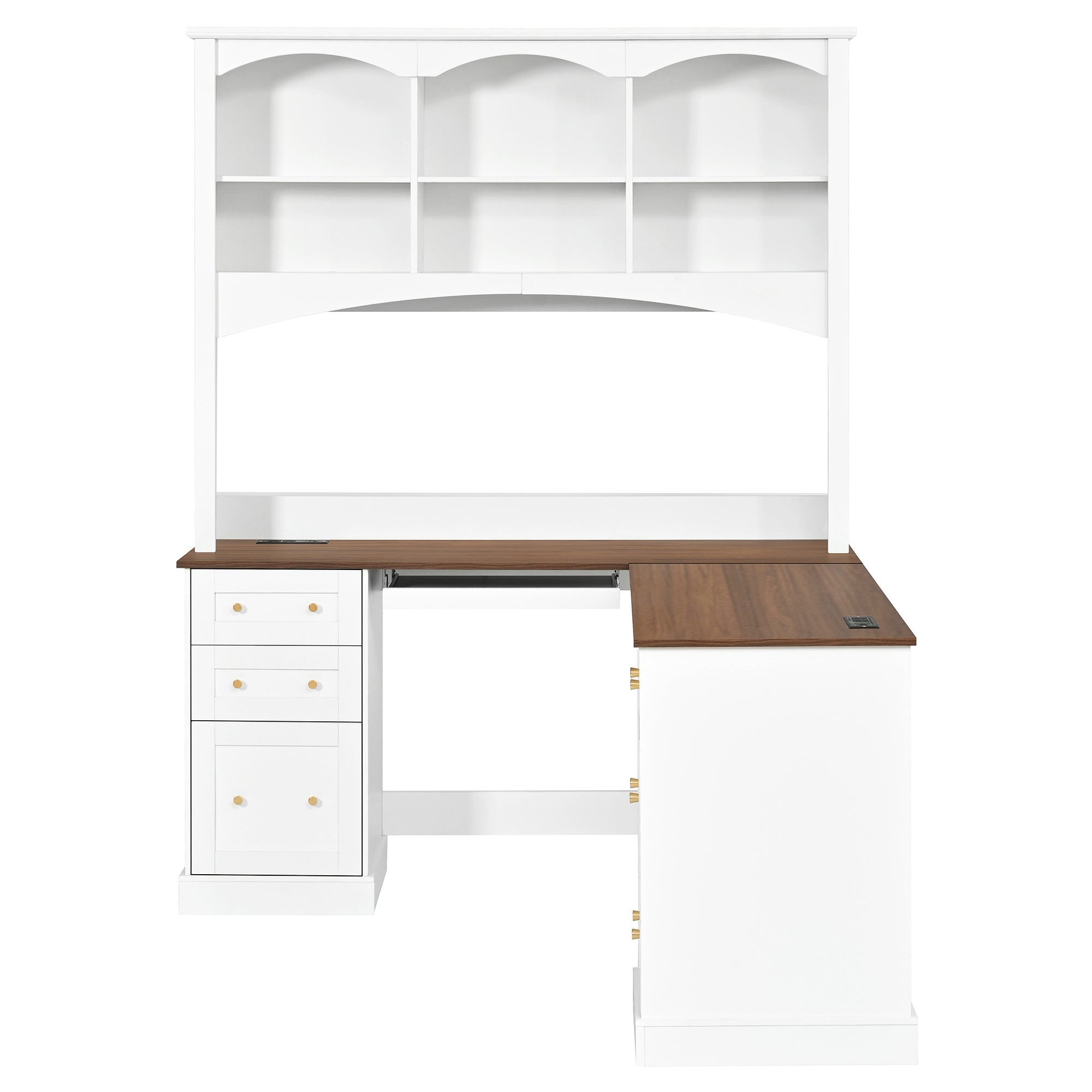 Space-Saving L-Shaped Computer Desk