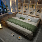115.2" L-Shaped Pull-Out Bed Sleeper Sofa - Brown