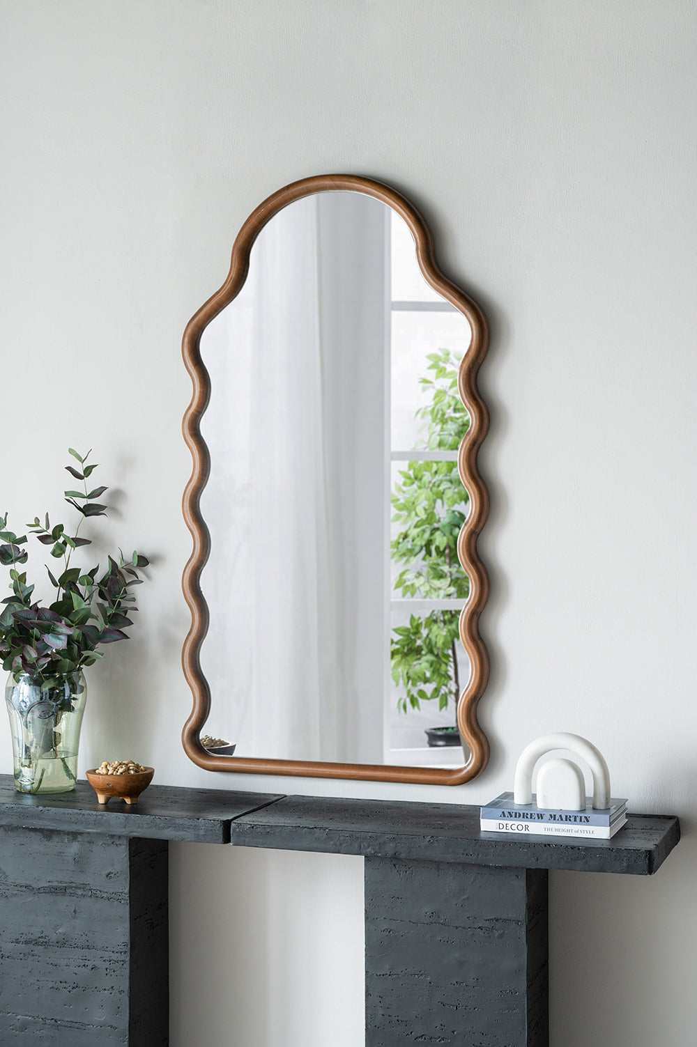 Arch Wood Mirror with Unique Frame