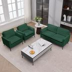 TS Cat Paw Leather Upholstered Loveseat - Nordic Retro Green