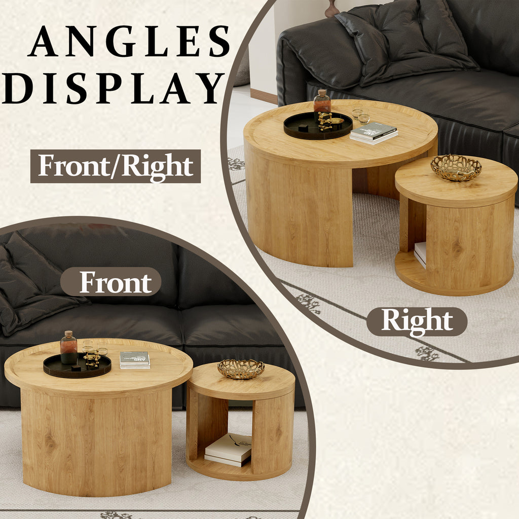 Round Nesting Coffee Table Set of 2