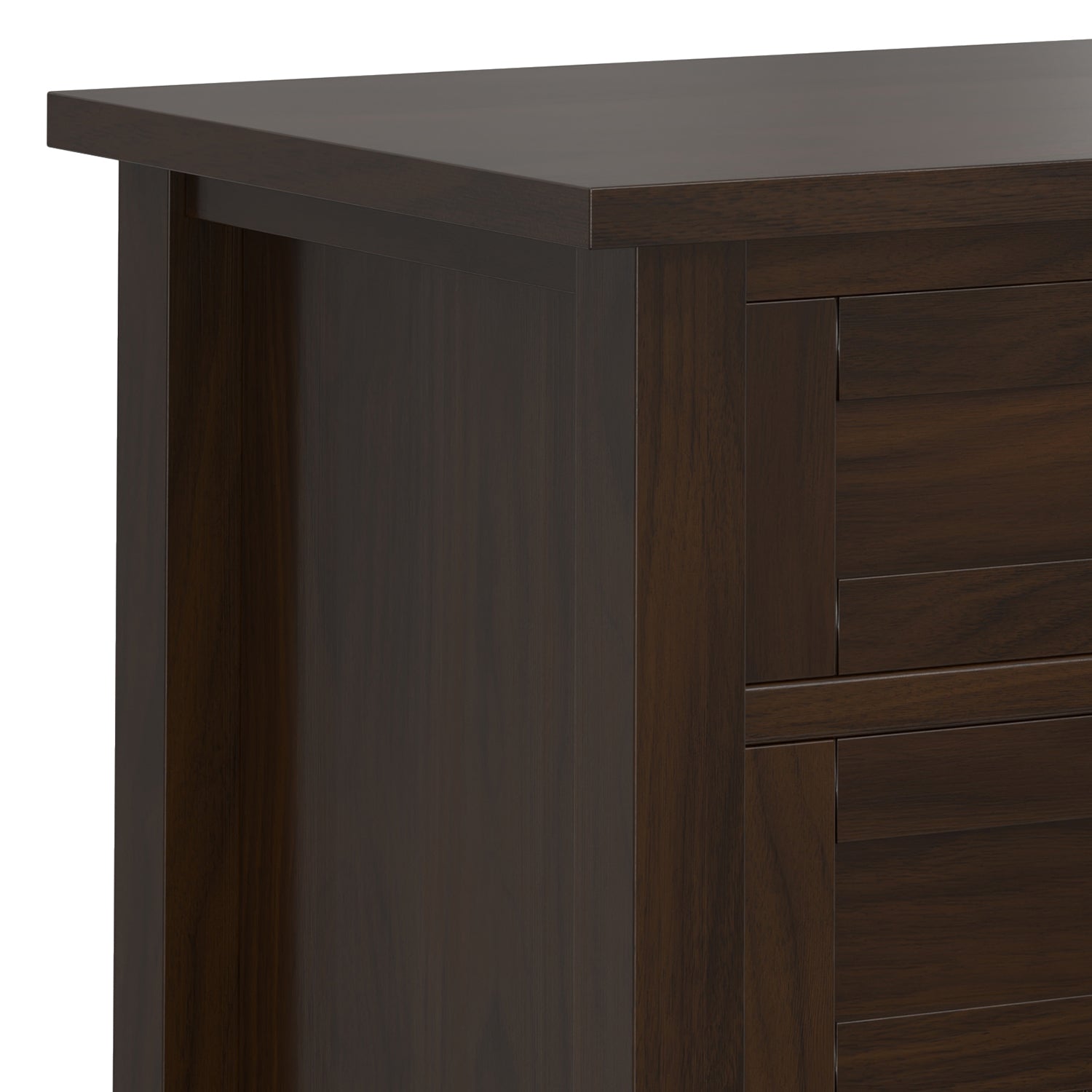 Warm Shaker Solid Wood Nightstand in Brunette