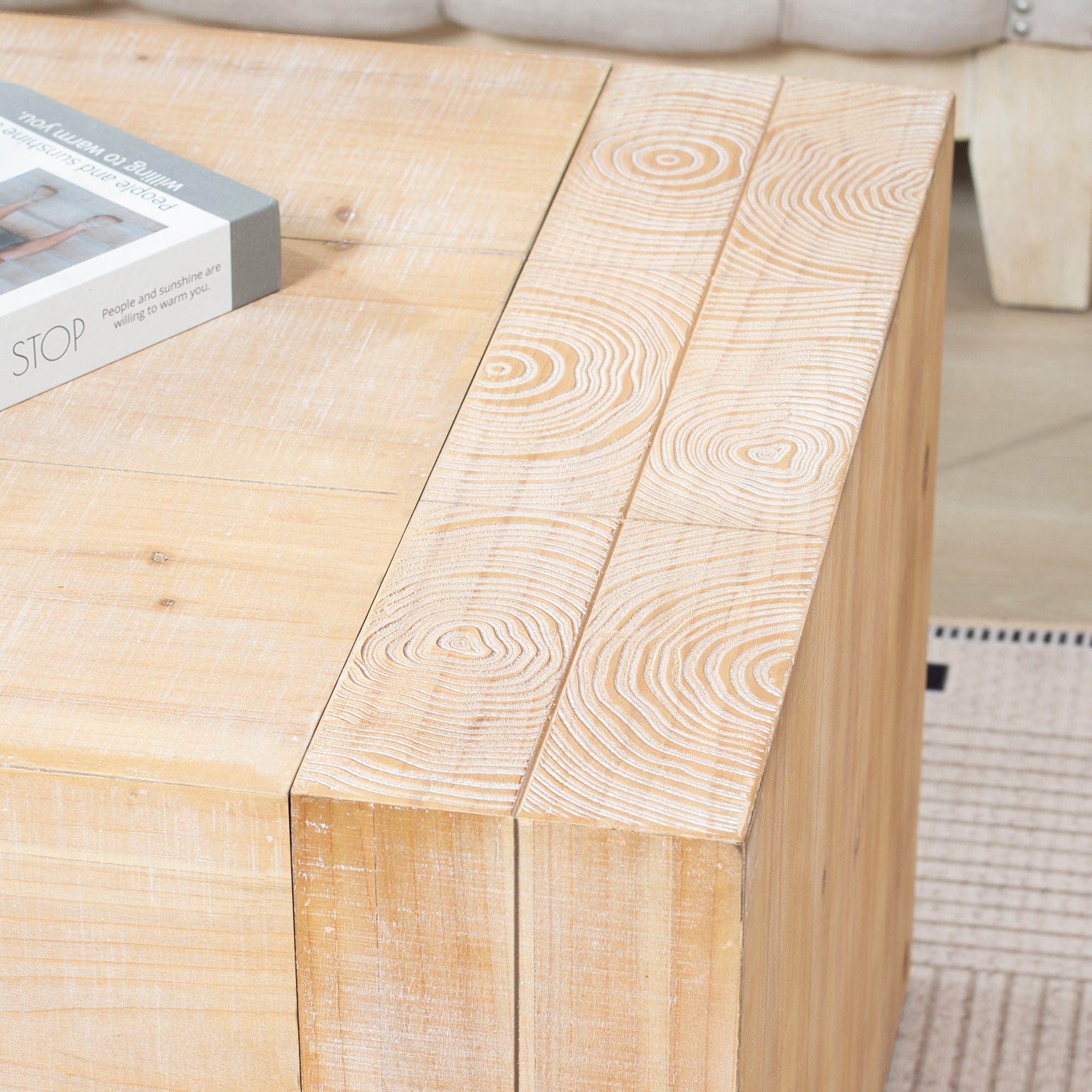 49" Rustic Wood Coffee Table
