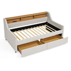 Twin Size Upholstery Sofa Bed with LED Lights