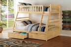 Natural Pine Finish 2pcs Storage Boxes with Caster Wheels