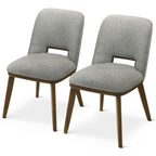 Blake Mid-Century Modern Light Grey Fabric Dining Chairs