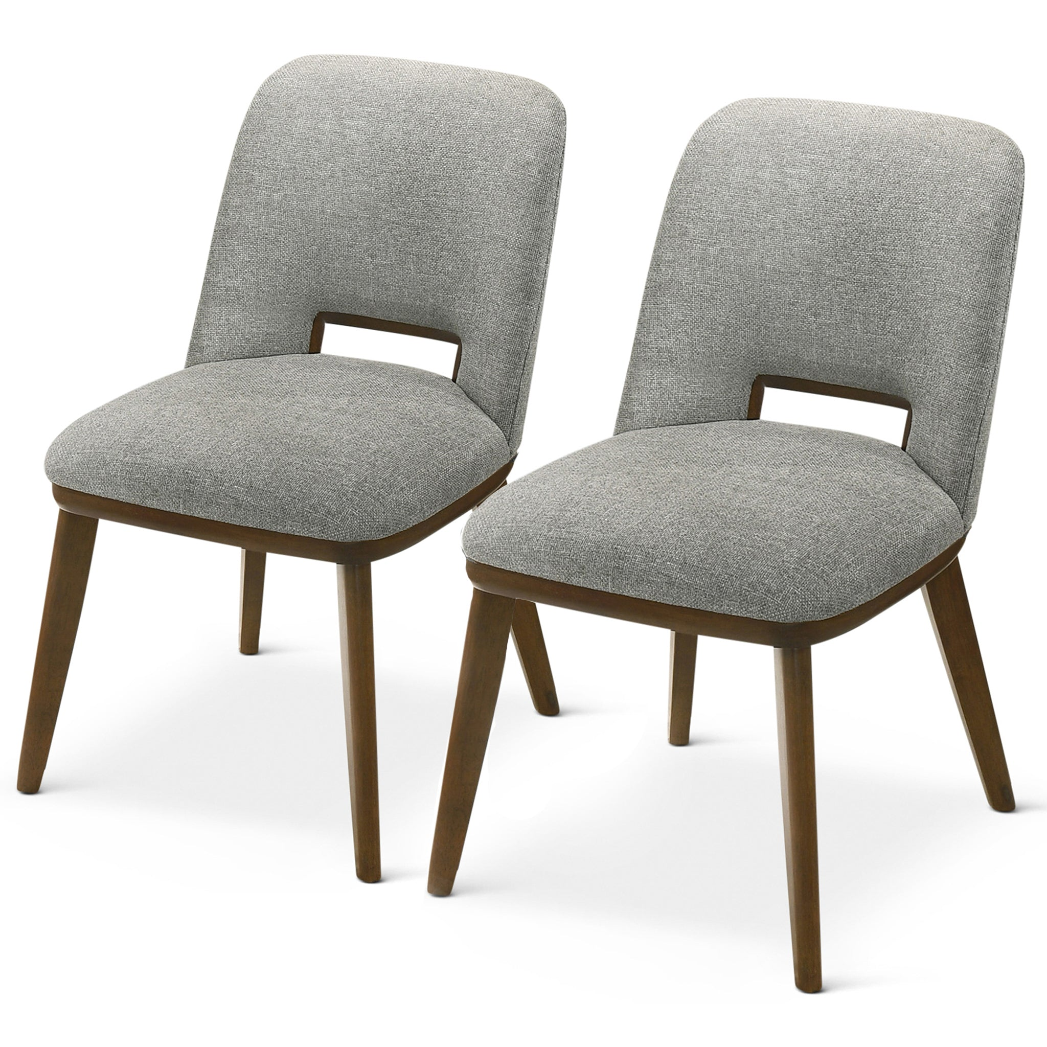 Blake Mid-Century Modern Light Grey Fabric Dining Chairs
