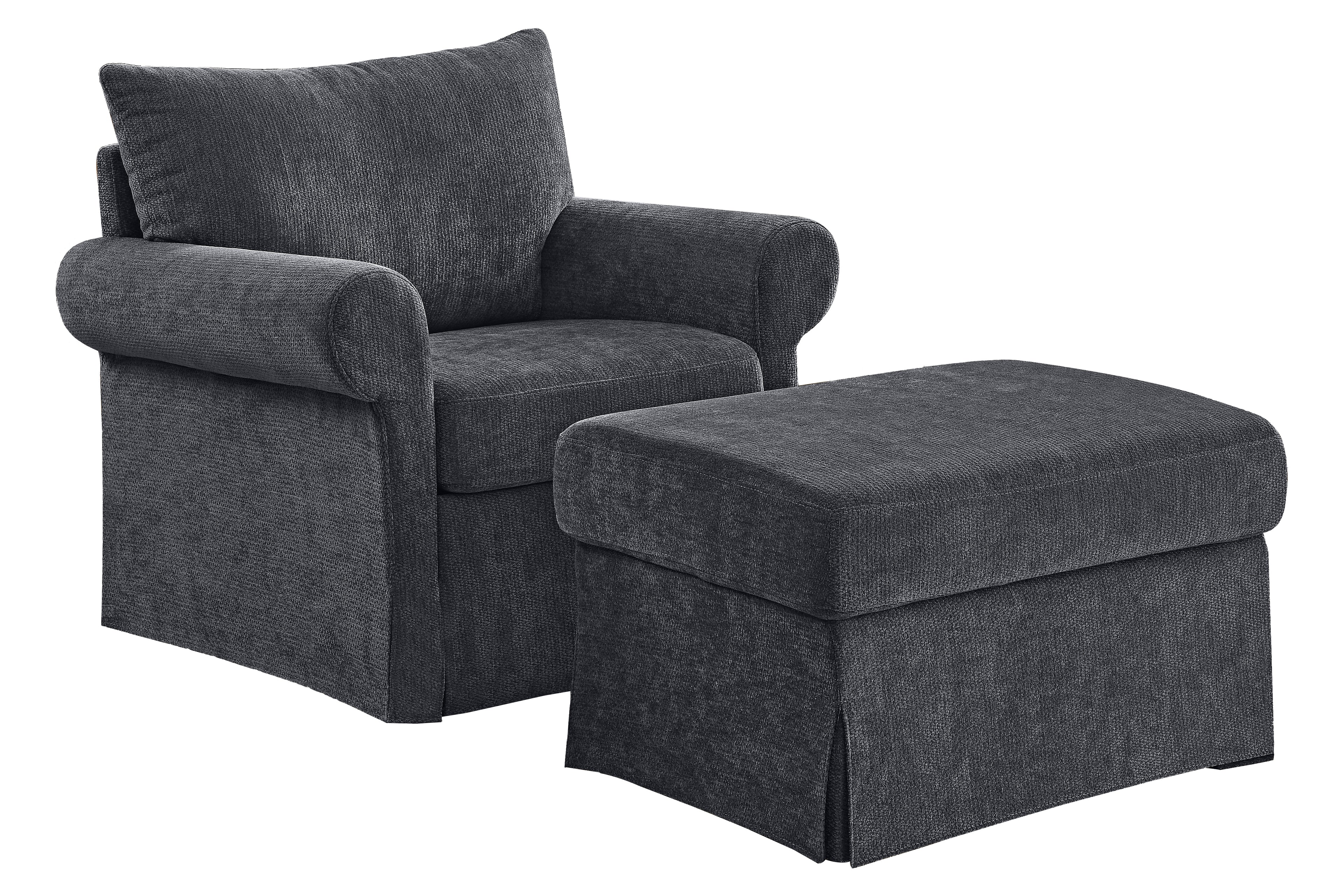 37.5" Accent Chair with Ottoman